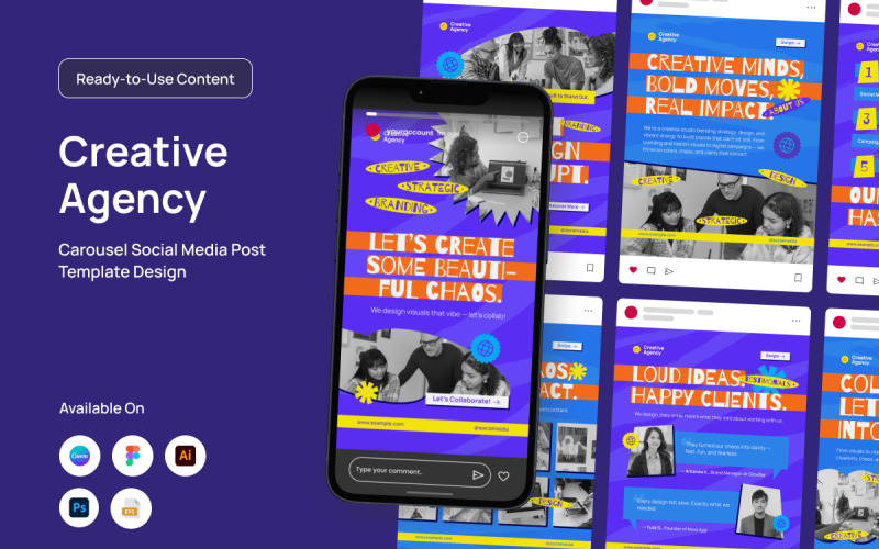 Creative Studio Instagram Carousel Layouts Social Media