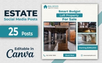 Estate Digital Post Pack - Canva Editable