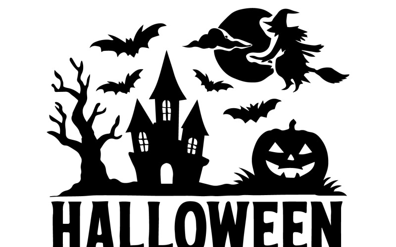 Halloween silhouette vector art Illustration