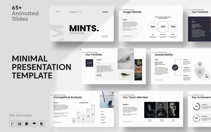Minimal Presentation with PowerPoint, Canva, Keynote, Google Slides, InDesign PowerPoint Template