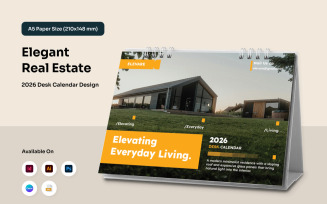 Modern Property Agency Desk Calendar 2026