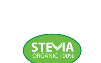 Organic Stevia Leaf Logo Herbal Natural Sweetener Badge