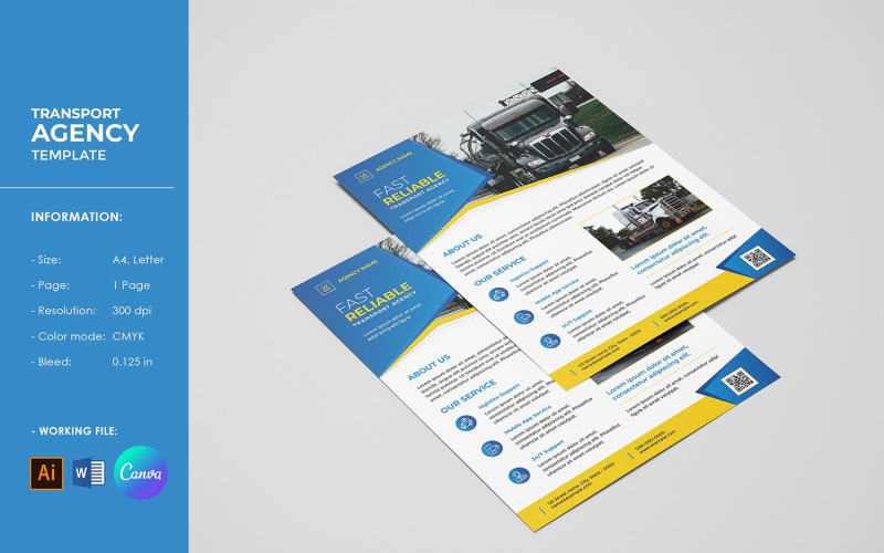 Professional Freight Transport Agency Flyer Corporate Identity