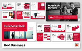 Red Business Deck PowerPoint Presentation Template