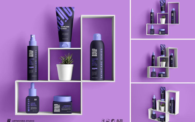 Skincare Product Packaging Mockup Set Product Mockup