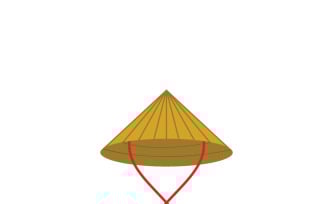 Traditional Asian Conical Hat Vector Icon Illustration