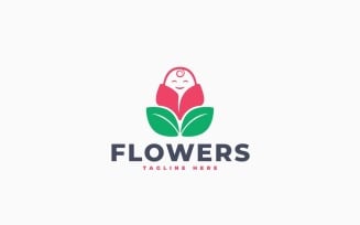 Baby Flower Logo Template Design