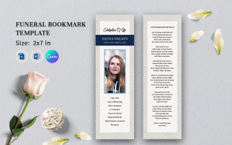 Funeral Bookmark Template Printable Template