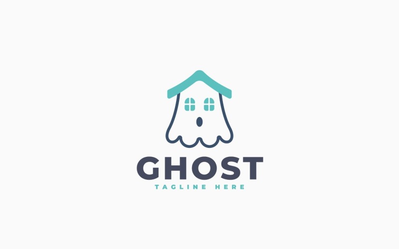Ghost House Logo Template Design