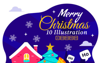 10 Merry Christmas Celebration Illustration