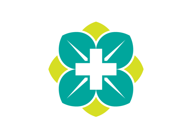 Medical Cross and Leaf Logo Template