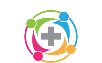 Medical Cross and Teamwork Logo Template