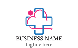 Medical Heart with People Logo Template