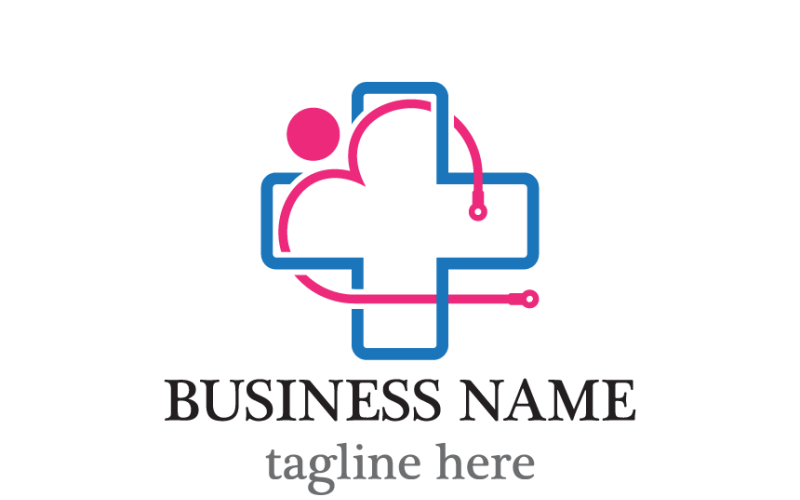 Medical Heart with People Logo Template