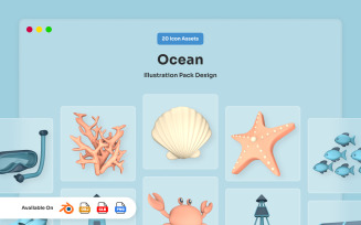 Underwater 3D Icon Collection