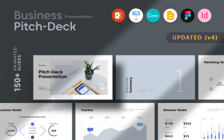 Business Pitch Deck Presentation with Canva, PowerPoint, Keynote, Google Slides, InDesign