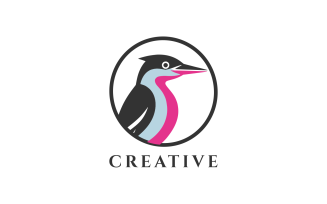 Cute Woodpecker Logo Design Template