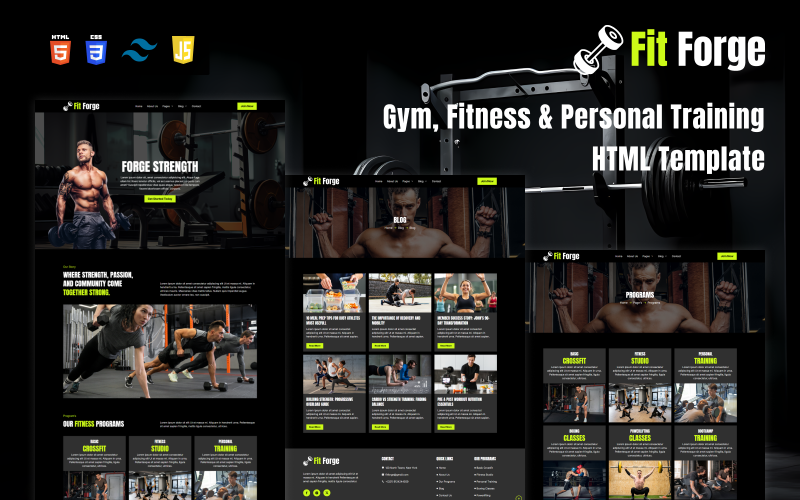 FitForge – Gym, Fitness & Personal Training HTML Template Website Template