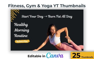 Gym Coach Thumbnail Set - Youtube Thumbnails Canva Editable