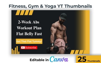 Yoga Fitness Youtube Thumbnail Canva Pack