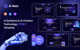 Ai-Nest – AI Solutions & AI Chatbot HTML5 Technology Website Template