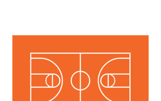 Basketball Court Layout Line Icon Vector Illustration