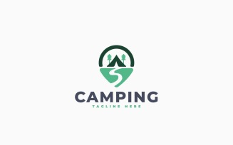 Camping Location Logo Template Design