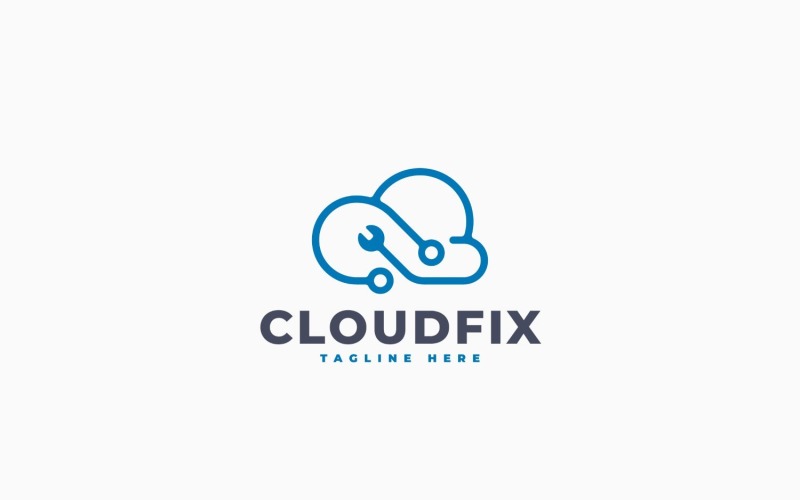 Cloud Repair Logo Template Design