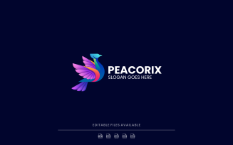 Gradient Modern Peacock Logo Design 3014