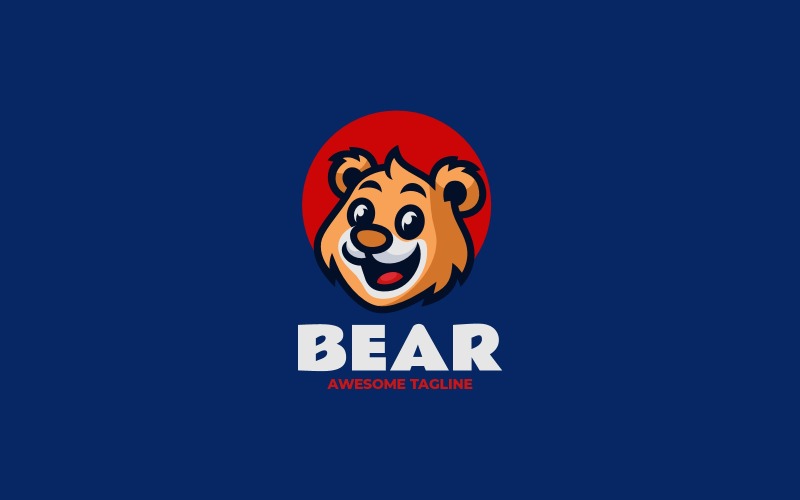 Mascot Cartoon Bear Logo Design Logo Template