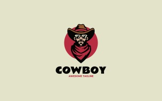 Mascot Cowboy Man Logo Design