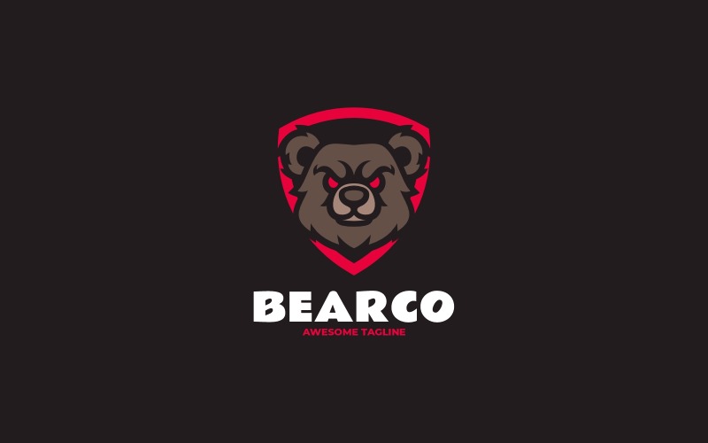 Mascot Modern Bear Logo Design 514 Logo Template