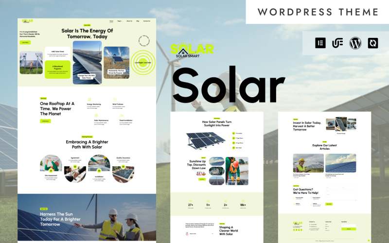 Solar - Solar Panel & Green Energy WordPress Elementor Responsive Theme WordPress Theme