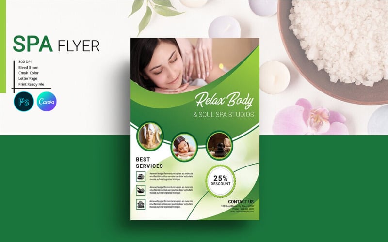 Spa & Beauty Care Flyer Template Corporate Identity