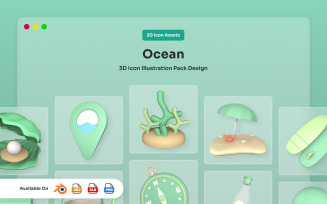 Tropical Sea 3D Icon Pack