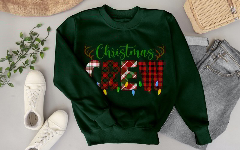 Christmas Crew T Shirt Design Digital Download For Family Friends Matching Celebration Shirt T-shirt