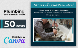 Get 50 modern social media post templates - Plumbing Posts - Instagram Posts