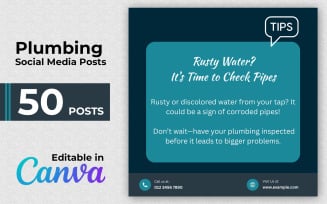 50 Canva post templates built to help plumbing companies and contractors