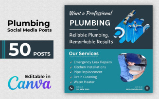 Plumber Post Collection - 50 Instagram Posts - Social Media Posts
