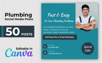 Plumbing Post Pack - 50 Instagram Posts - Social Media Posts