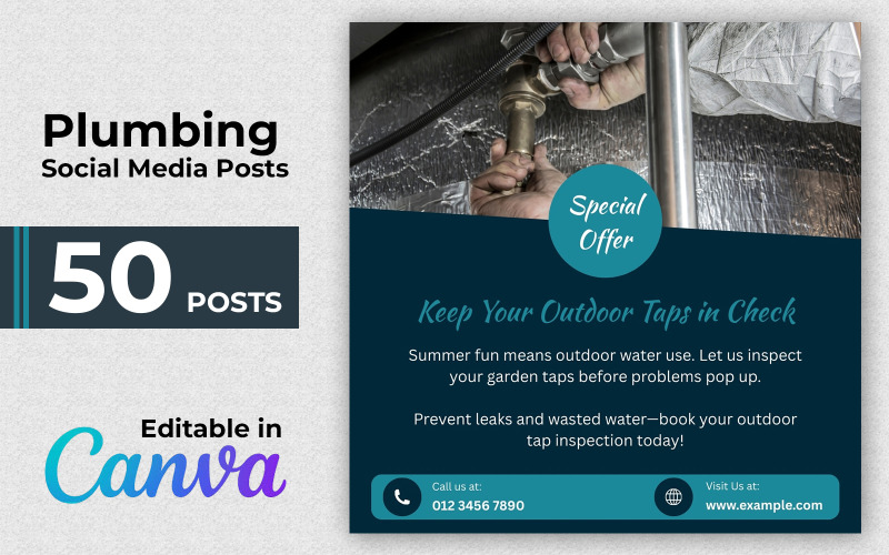Plumbing Service Pack - Plumbing Posts - Instagram Posts Social Media