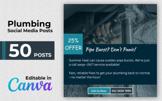Plumbing Social Kit - Plumbing Posts - Instagram Posts