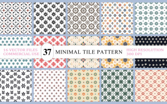 Vintage Ceramic Tile Vector Backgrounds | Elegant Geometric Tile & Floral Motif | Ornamental