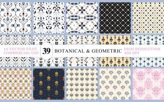 Vintage Floral Seamless Vector Backgrounds | Minimal Nature-Inspired Vector Pattern Pack