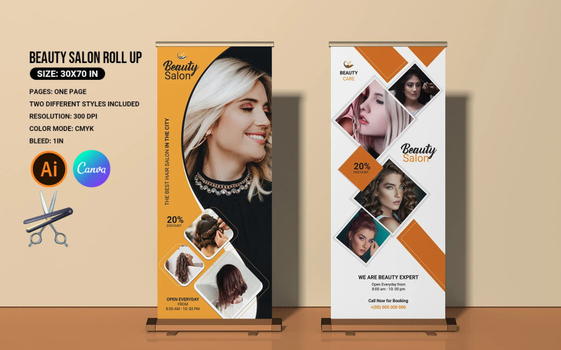 Beauty Salon Roll Up Banner Corporate Identity