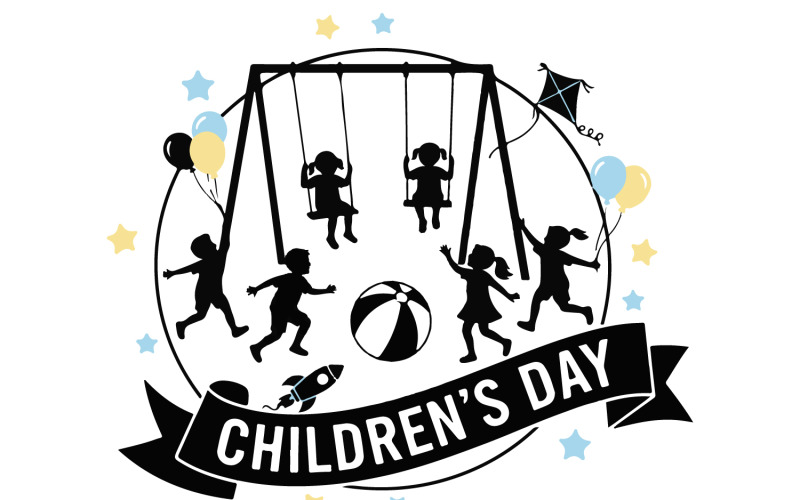 Children Day design silhouette Illustration