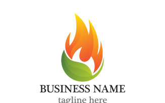 Fire and Leaf Logo Template Design