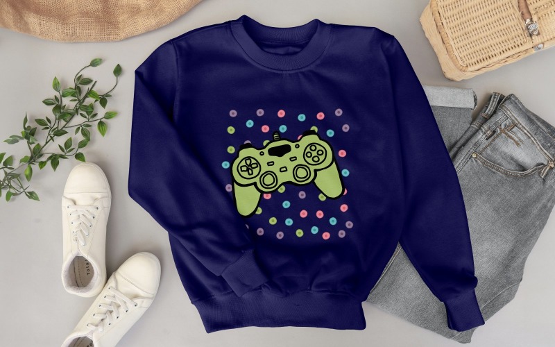 Gamepad Christmas T-Shirt Design | Gamer Holiday Shirt PNG | Christmas Video Game Controller T-shirt