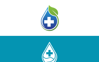Health with Water Drop Concept Logo Template