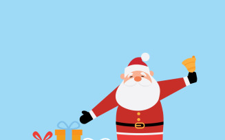 Jolly Santa Claus with Bell and Christmas Gifts Collection